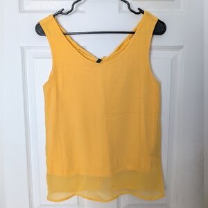 Stile Benetton Layered Chiffon Mustard Tank Top